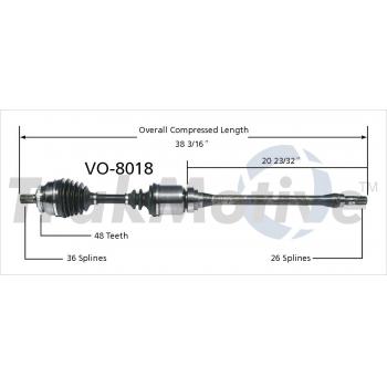 2000 Volvo V70 CV Axle Shaft Front Right TrakMotive VO8018 image 1 of 3