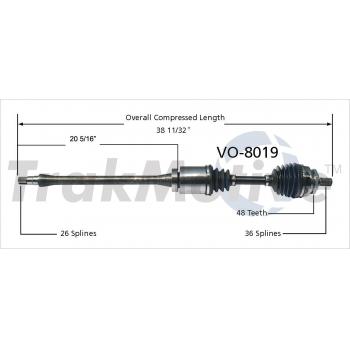 2006 Volvo S60 CV Axle Shaft Front Right TrakMotive VO8019 image 1 of 3