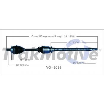 2007 Volvo V70 CV Axle Shaft Front Right TrakMotive VO8033 image 1 of 3