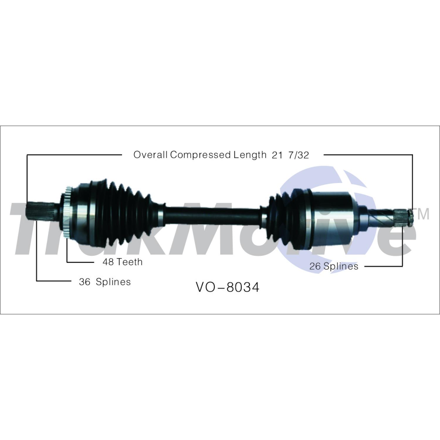 TrakMotive VO8034 - CV Axle Shaft TrakMotive VO8034 CV Axle Shaft product image 1 of 3