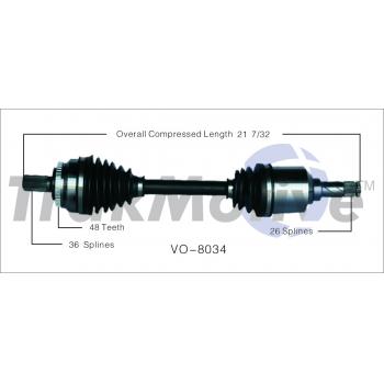 2007 Volvo V70 CV Axle Shaft Front Left TrakMotive VO8034 image 1 of 3