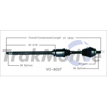 2004 Volvo C70 CV Axle Shaft Front Right TrakMotive VO8037 image 1 of 3