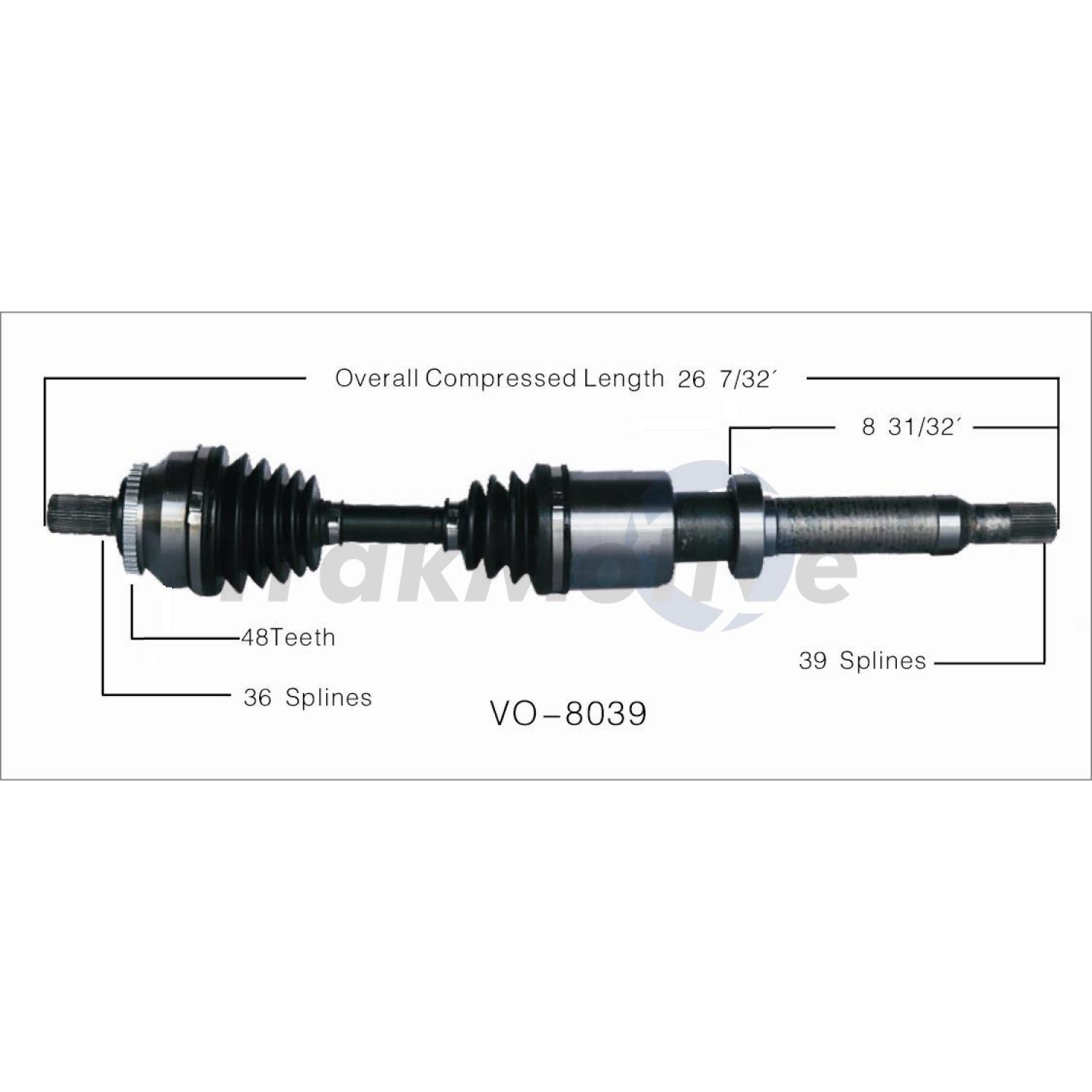 TrakMotive VO8039 - CV Axle Shaft TrakMotive VO8039 CV Axle Shaft product image 1 of 3