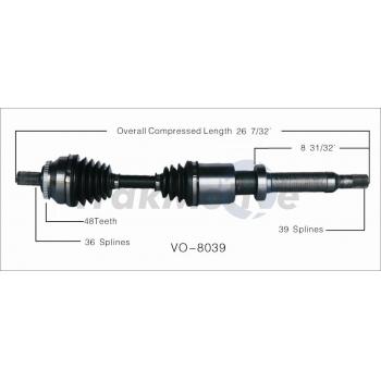 2006 Volvo S80 CV Axle Shaft Front Right TrakMotive VO8039 image 1 of 3