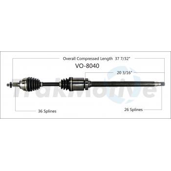 2012 Volvo C30 CV Axle Shaft Front Right TrakMotive VO8040 image 1 of 3