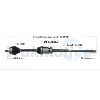 2007 Volvo XC70 CV Axle Shaft Front Right TrakMotive VO8042 image 1 of 3