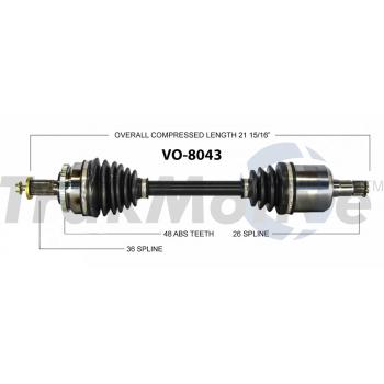 2007 Volvo XC70 CV Axle Shaft Front Left TrakMotive VO8043 image 1 of 3