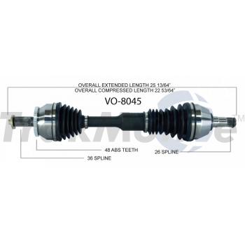 2005 Volvo XC90 CV Axle Shaft Front Left TrakMotive VO8045 image 1 of 3