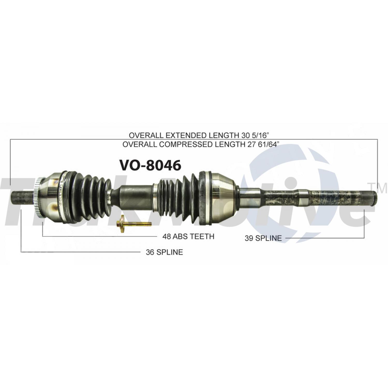 TrakMotive VO8046 - CV Axle Shaft TrakMotive VO8046 CV Axle Shaft product image 1 of 3