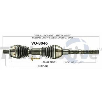 2005 Volvo XC90 CV Axle Shaft Front Right TrakMotive VO8046 image 1 of 3