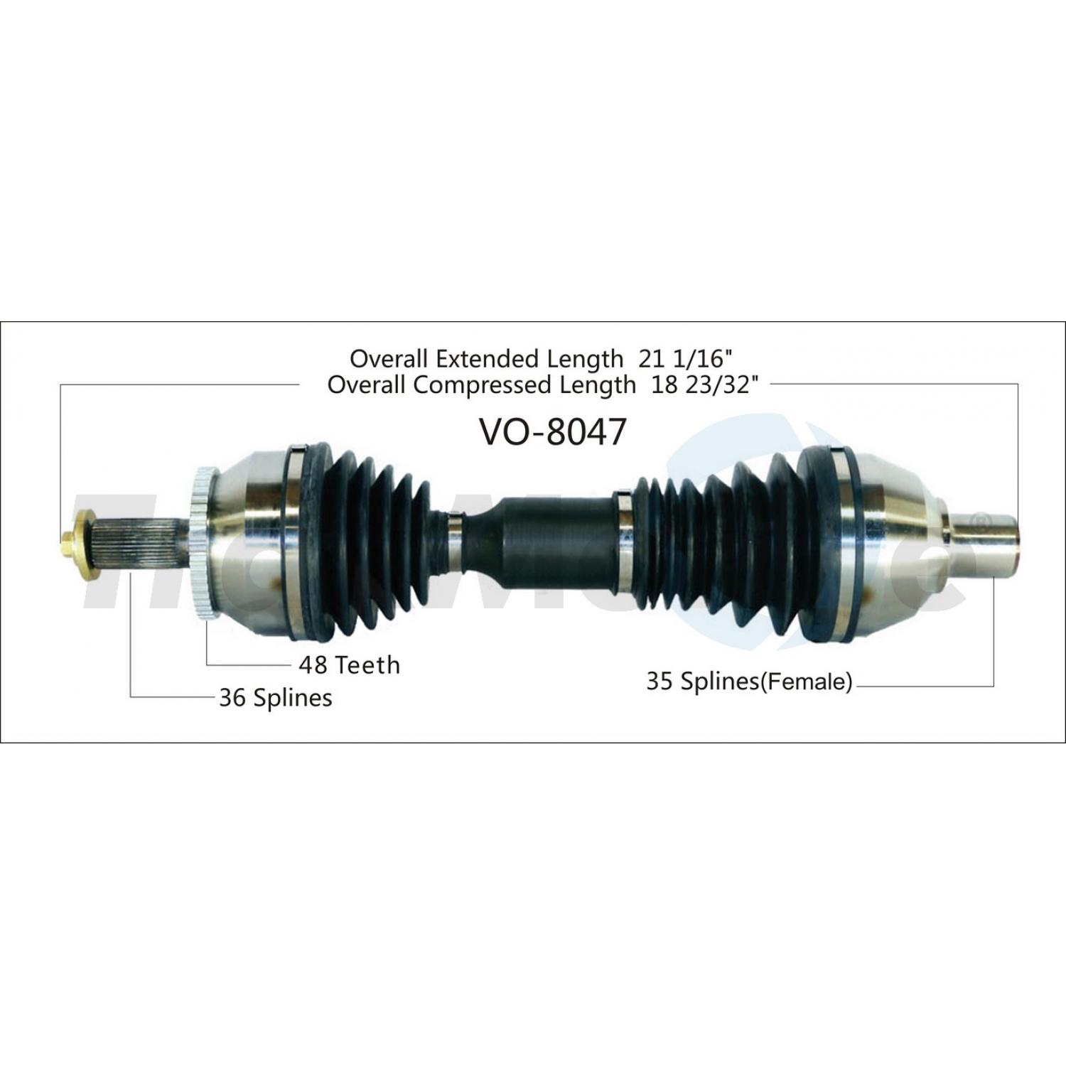 TrakMotive VO8047 - CV Axle Shaft TrakMotive VO8047 CV Axle Shaft product image 1 of 3