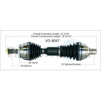 2005 Volvo XC90 CV Axle Shaft Front Left TrakMotive VO8047 image 1 of 3