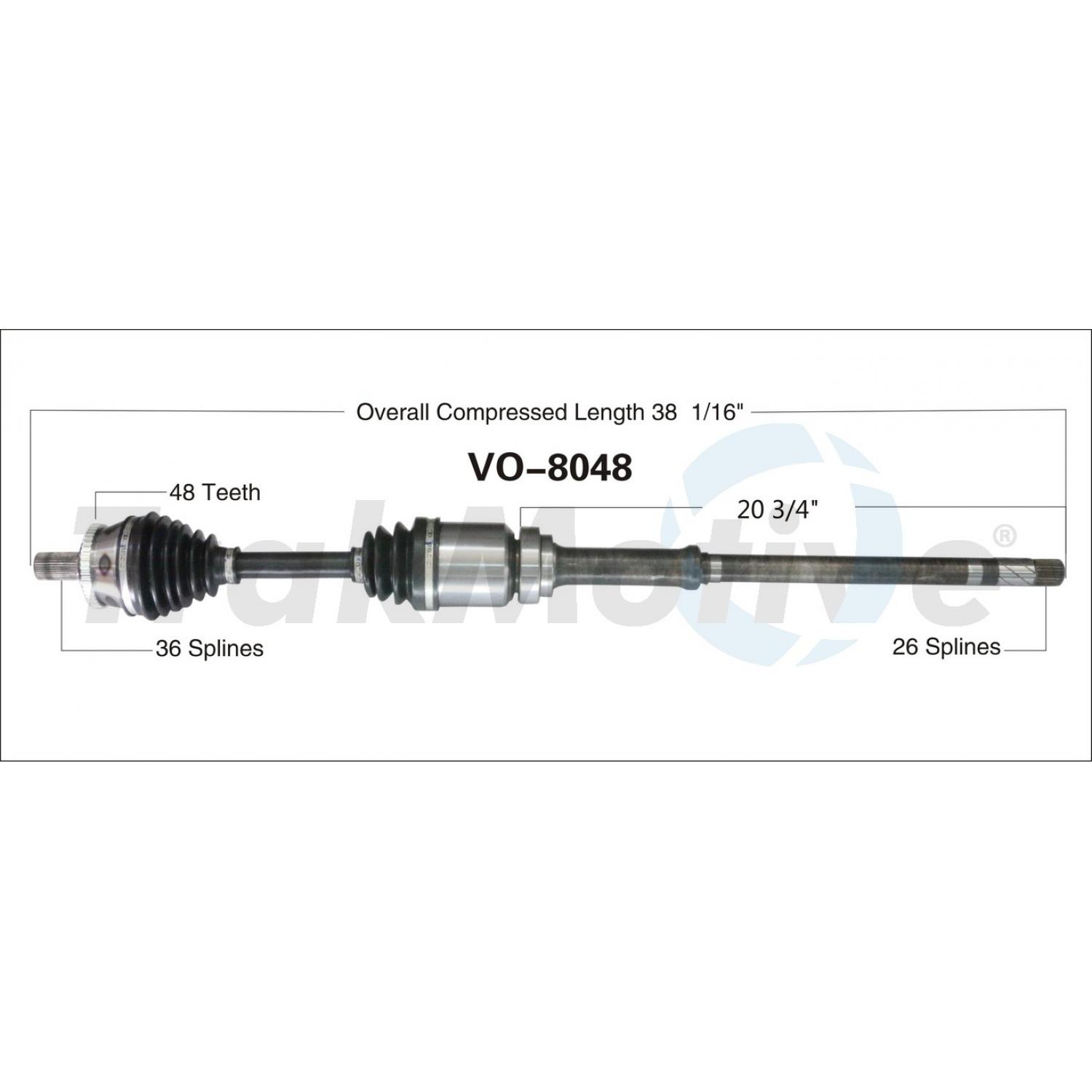 TrakMotive VO8048 - CV Axle Shaft TrakMotive VO8048 CV Axle Shaft product image 1 of 3