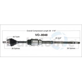 2000 Volvo V70 CV Axle Shaft Front Right TrakMotive VO8048 image 1 of 3