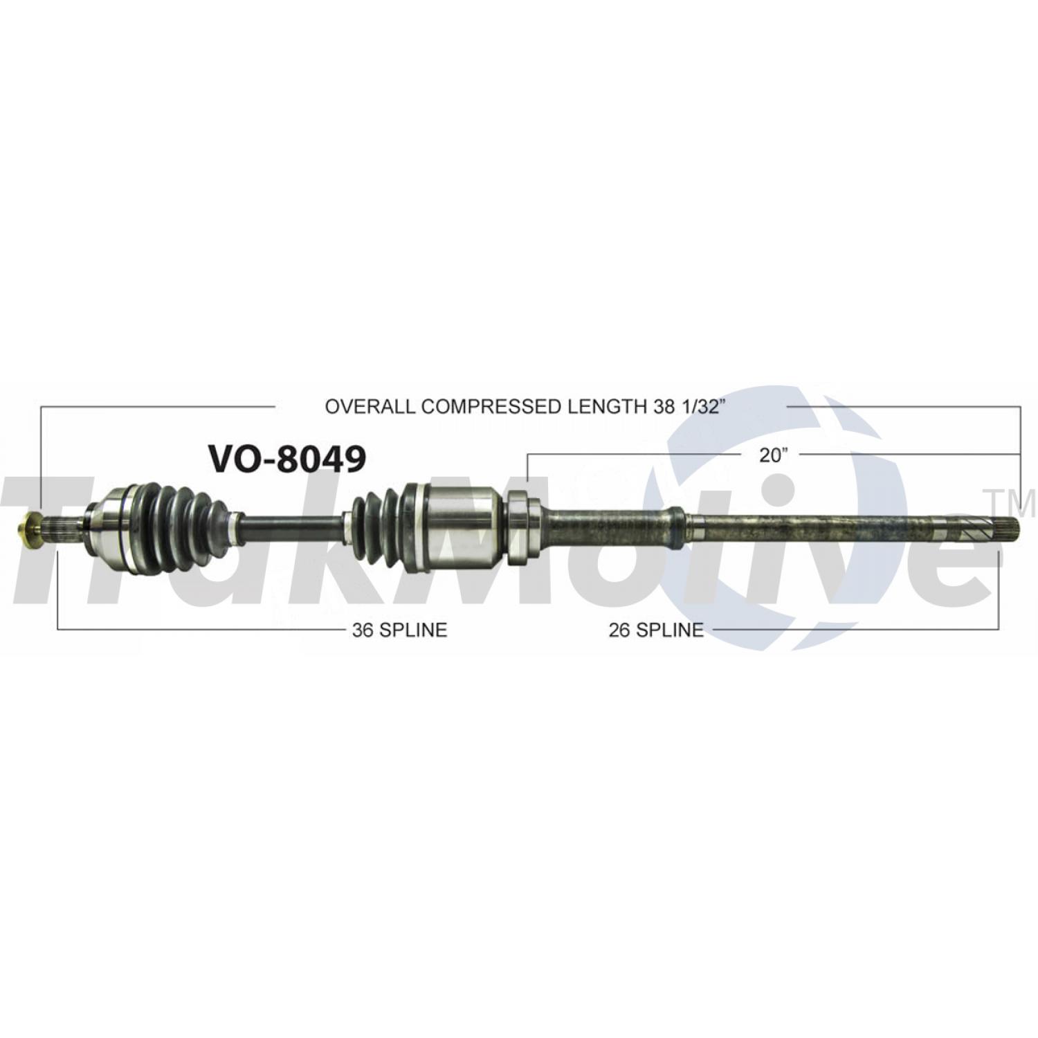 TrakMotive VO8049 - CV Axle Shaft TrakMotive VO8049 CV Axle Shaft product image 1 of 3