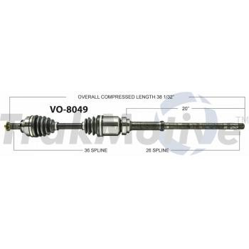 2010 Volvo S40 CV Axle Shaft Front Right TrakMotive VO8049 image 1 of 3