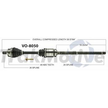 2006 Volvo S80 CV Axle Shaft Front Right TrakMotive VO8050 image 1 of 3