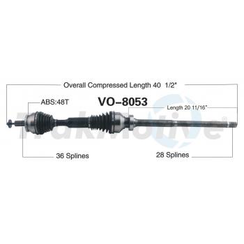 2005 Volvo XC90 CV Axle Shaft Front Right TrakMotive VO8053 image 1 of 3