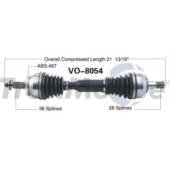 2005 Volvo XC90 CV Axle Shaft Front Left TrakMotive VO8054 image 1 of 3