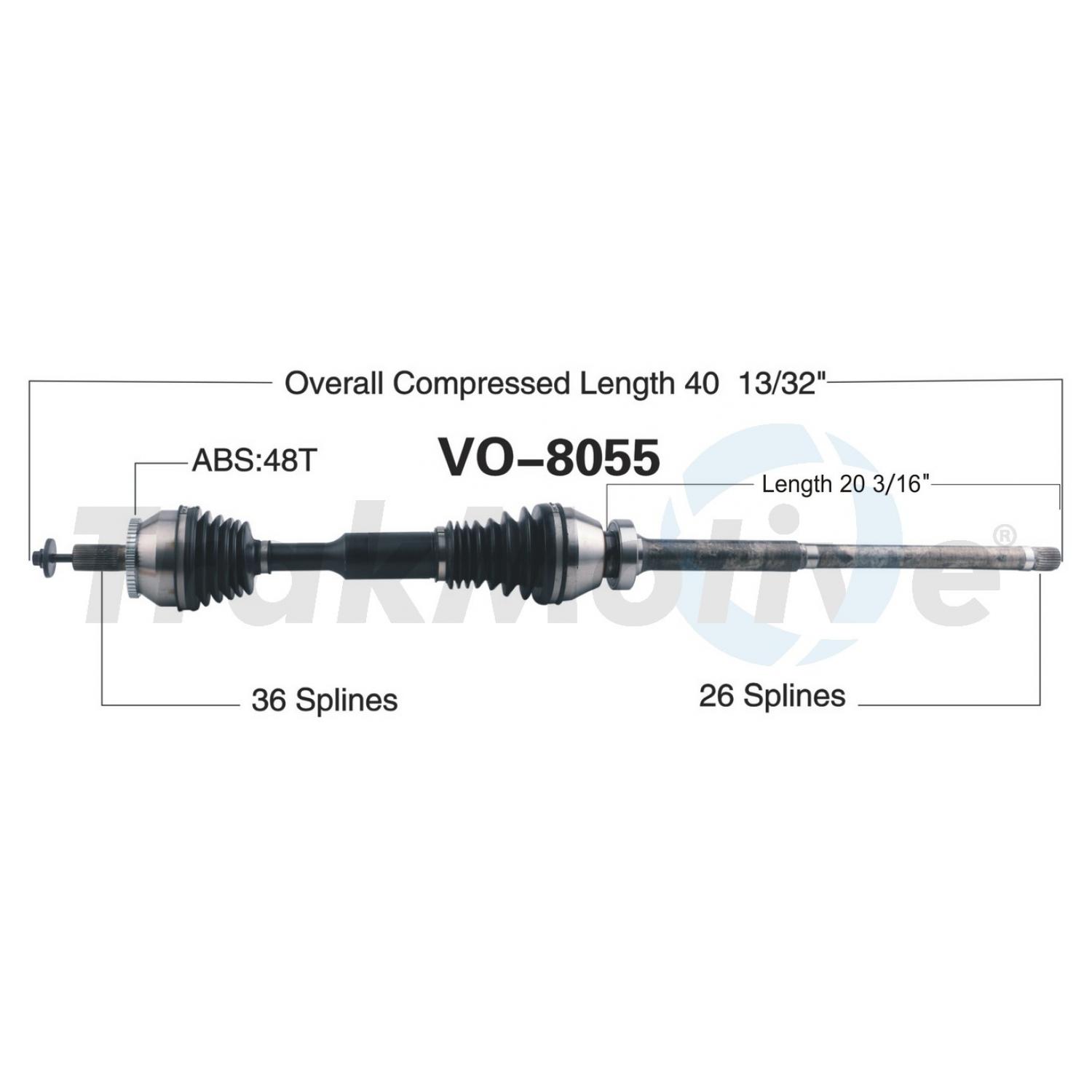 TrakMotive VO8055 - CV Axle Shaft TrakMotive VO8055 CV Axle Shaft product image 1 of 3