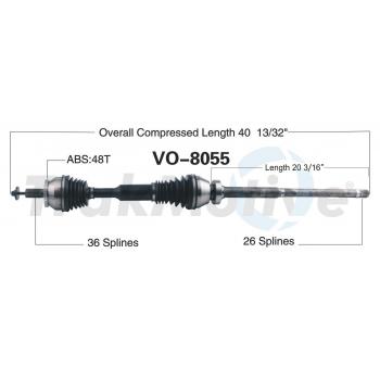 2005 Volvo XC90 CV Axle Shaft Front Right TrakMotive VO8055 image 1 of 3