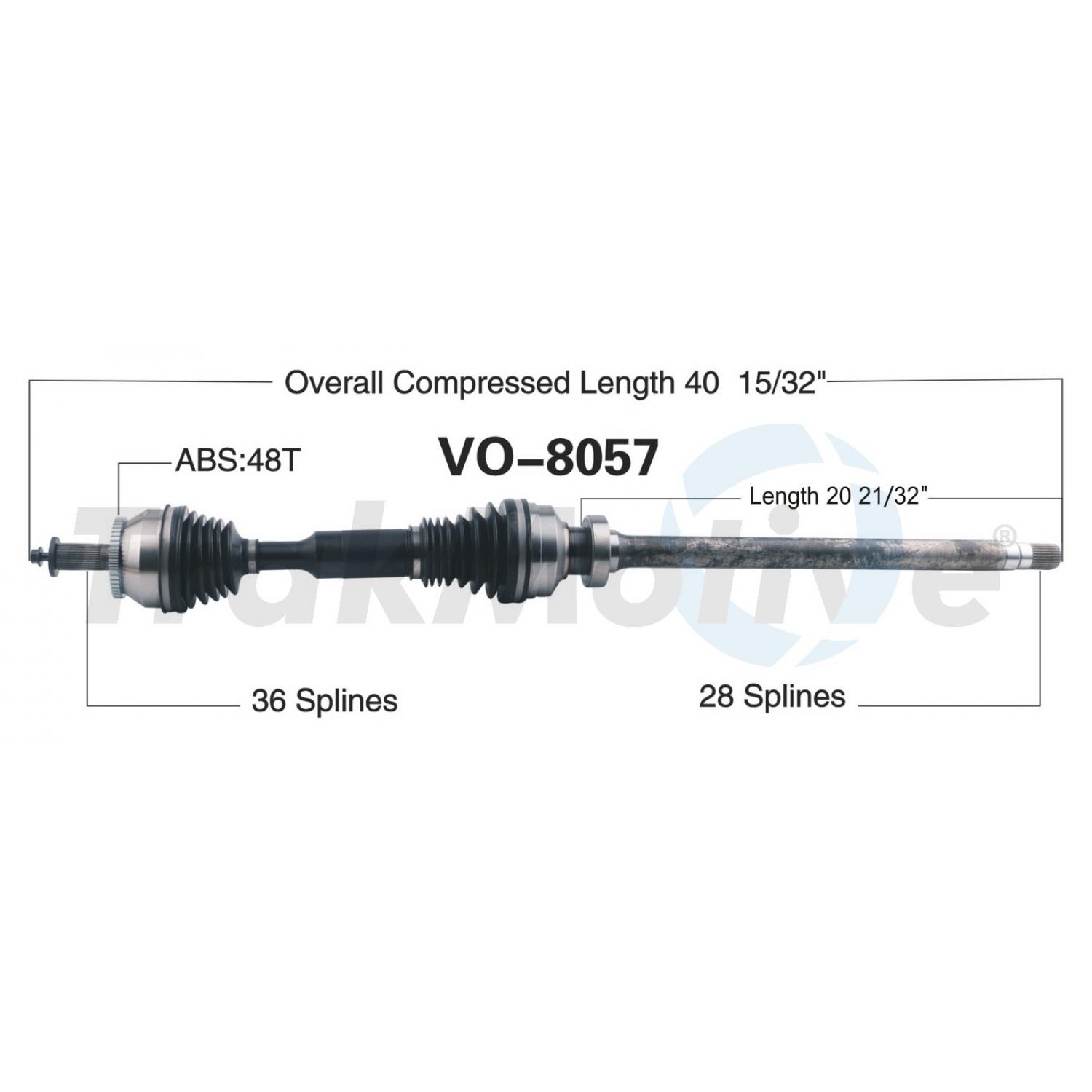 TrakMotive VO8057 - CV Axle Shaft TrakMotive VO8057 CV Axle Shaft product image 1 of 3