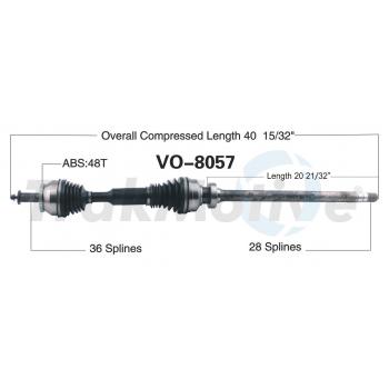 2007 Volvo XC90 CV Axle Shaft Front Right TrakMotive VO8057 image 1 of 3