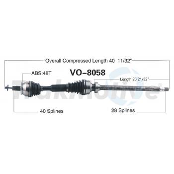 2012 Volvo XC90 CV Axle Shaft Front Right TrakMotive VO8058 image 1 of 3