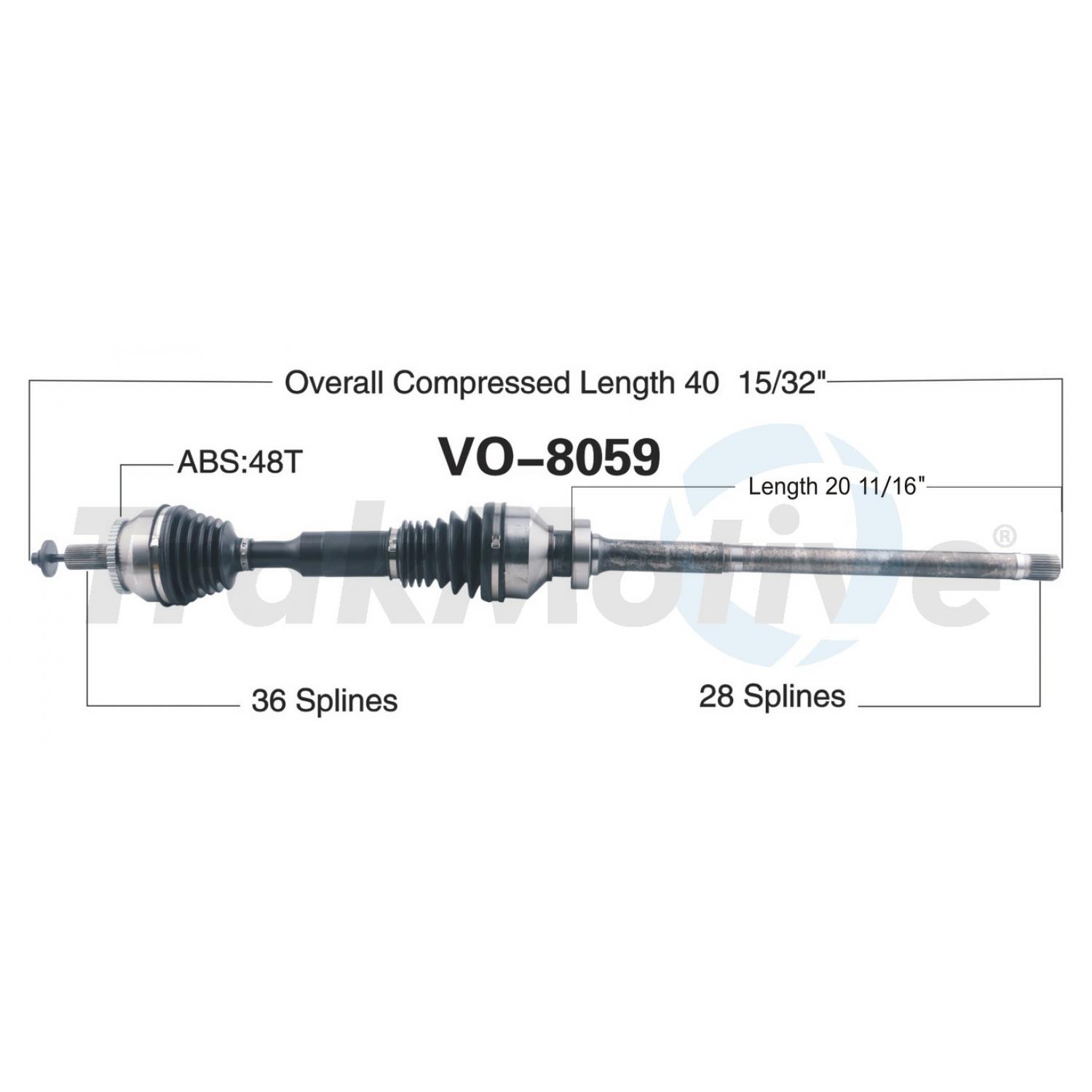 TrakMotive VO8059 - CV Axle Shaft TrakMotive VO8059 CV Axle Shaft product image 1 of 3