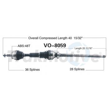 2007 Volvo XC90 CV Axle Shaft Front Right TrakMotive VO8059 image 1 of 3