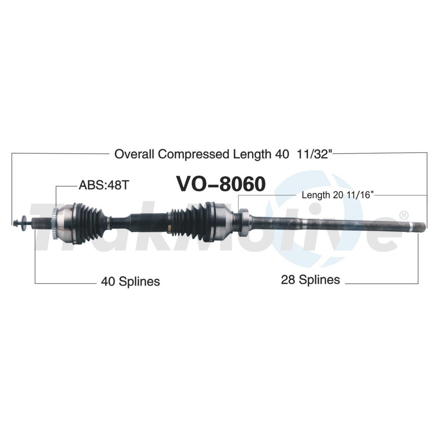 TrakMotive VO8060 - CV Axle Shaft TrakMotive VO8060 CV Axle Shaft product image 1 of 3