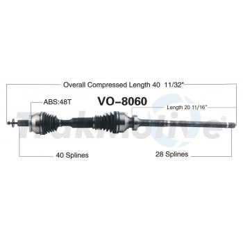 2012 Volvo XC90 CV Axle Shaft Front Right TrakMotive VO8060 image 1 of 3