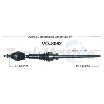 2014 Volvo XC70 CV Axle Shaft