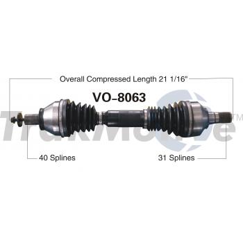 2014 Volvo XC70 CV Axle Shaft Front Left TrakMotive VO8063 image 1 of 3