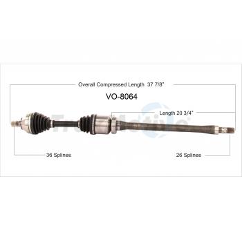 2012 Volvo C30 CV Axle Shaft Front Right TrakMotive VO8064 image 1 of 3