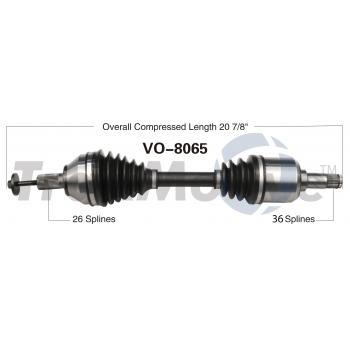 2012 Volvo C30 CV Axle Shaft Front Left TrakMotive VO8065 image 1 of 3