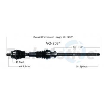 2009 Volvo XC90 CV Axle Shaft Front Right TrakMotive VO8074 image 1 of 3
