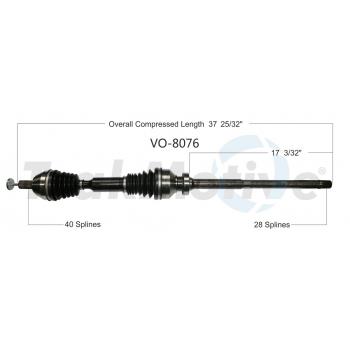 2014 Volvo XC70 CV Axle Shaft Front Right TrakMotive VO8076 image 1 of 3