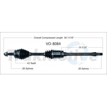 2004 Volvo V40 CV Axle Shaft Front Right TrakMotive VO8084 image 1 of 3