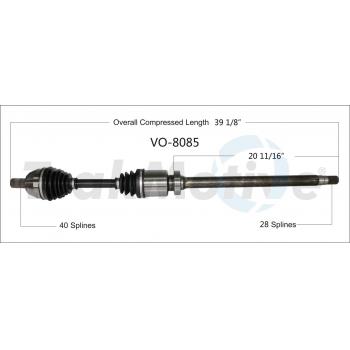 2009 Volvo V70 CV Axle Shaft