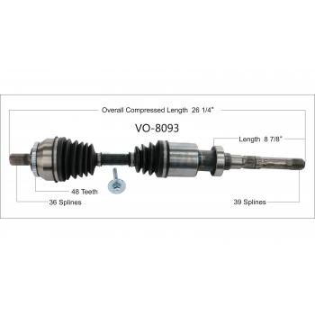 2006 Volvo S80 CV Axle Shaft Front Right TrakMotive VO8093 image 1 of 3