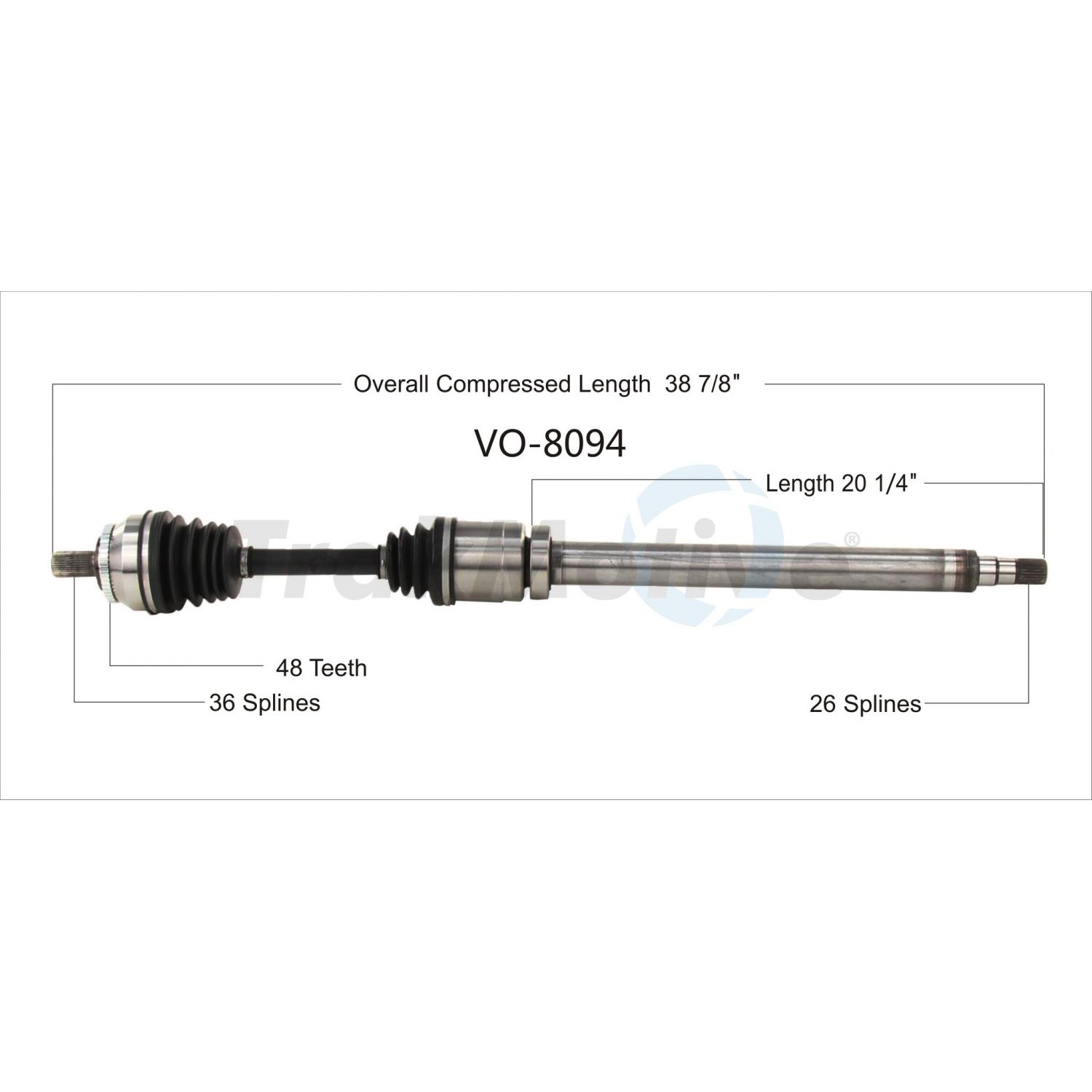 TrakMotive VO8094 CV Axle Shaft product image 1 of 3