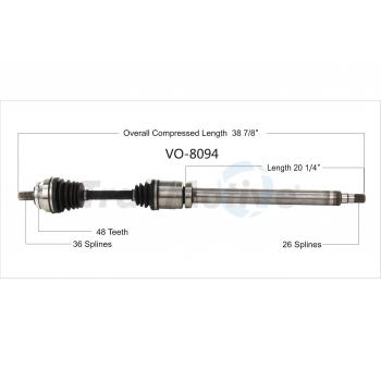 2006 Volvo S80 CV Axle Shaft Front Right TrakMotive VO8094 image 1 of 3