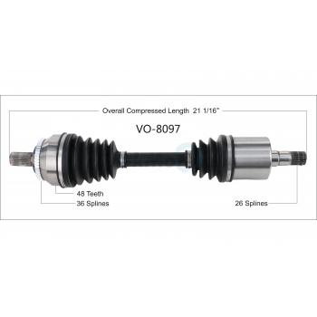 2006 Volvo S80 CV Axle Shaft Front Left TrakMotive VO8097 image 1 of 3