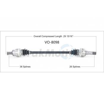 2004 Volvo C70 CV Axle Shaft Rear Left TrakMotive VO8098 image 1 of 3