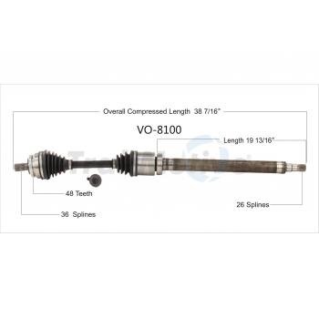 2007 Volvo V70 CV Axle Shaft Front Right TrakMotive VO8100 image 1 of 3