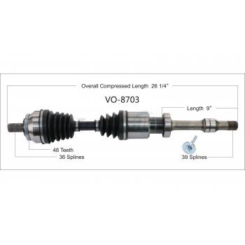 2006 Volvo S80 CV Axle Shaft Front Right TrakMotive VO8703 image 1 of 3