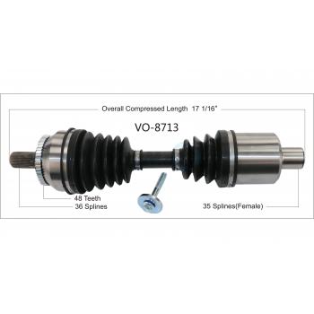 1999 Volvo S80 CV Axle Shaft Front Left TrakMotive VO8713 image 1 of 3