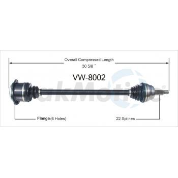 1999 Volkswagen Jetta CV Axle Shaft Front Right TrakMotive VW8002 image 1 of 3