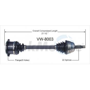 1999 Volkswagen Jetta CV Axle Shaft Front Left TrakMotive VW8003 image 1 of 3